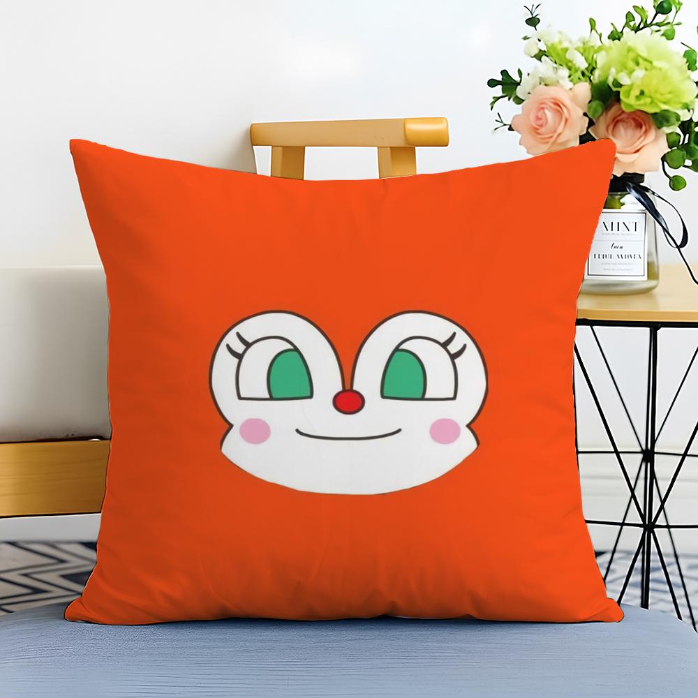 Anime Kawaii AAnpanman Cushion Cover Washable Linen comfort Soft for Sofa Bed Cozy Home Room Decor