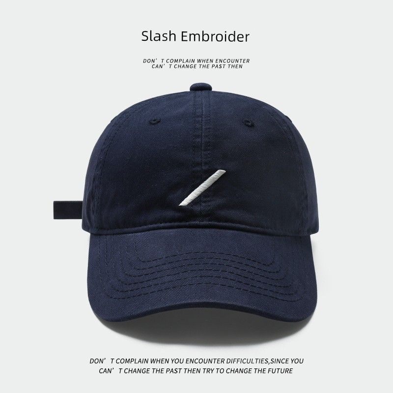 

Hat Women s 2025 New Slash Embroidered Baseball Cap Big Face Make Your Face Look Smaller Wide Brim Increase Deepening Brim Hat Navy All yards