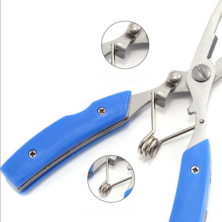 Stainless Steel Luia Pliers with Folding Knife Disconnector Fish Mouth Pliers Fishing Scissors Open Ring Pliers Rowing Rope Kayak Camping Fishing Tool