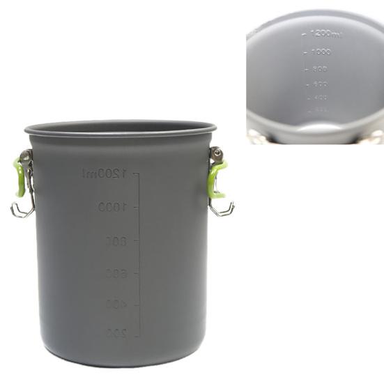 3Pcs/Set Camping Pots with Storage Bag Foldable Handles Aluminum Alloy Compact Backpacking Pot Non-Stick Surface Hiking Pot Set