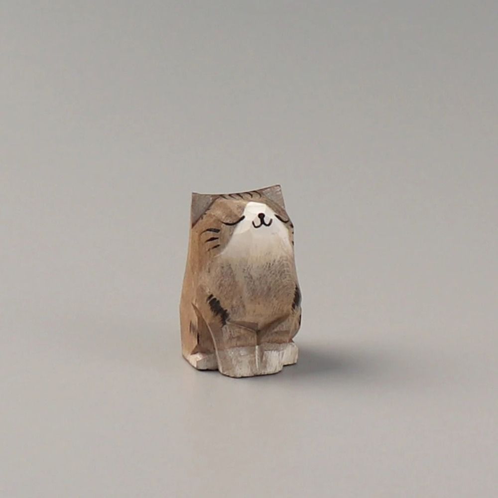 Mini Cat Dog Statues Cute Kitten Sculpture Handicrafts Small Animal Dolls Kid