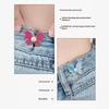Pearl Butterfly Adjustable Pant Waist Tightener Jeans Alloy Button No Sewing Required Easy To Install Accessory Pins Buttons