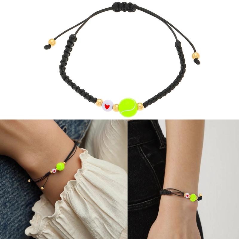 Sturdy Woven Sports Bracelet with Beads Unique Wristband Jewelry Perfect for Football Fan and Everyday Wear