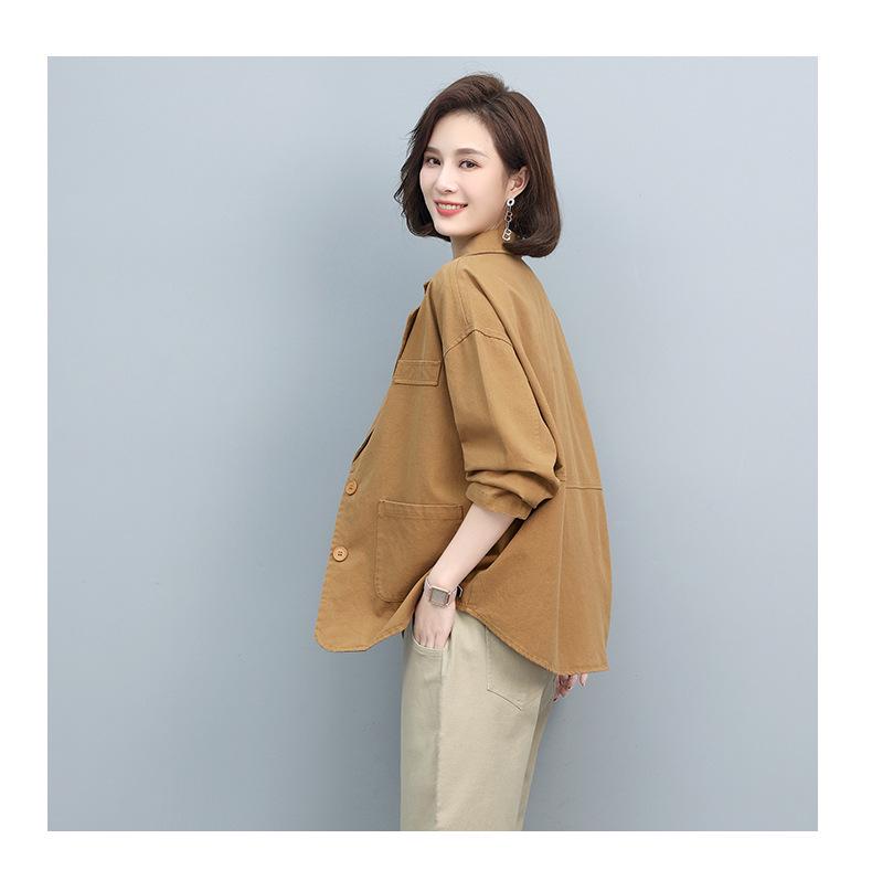 2024 Frühling/Herbst Locker geschnittener Kurzarmblazer für Frauen mittleren Alters - Koreanischer Stil, modisch, alterslos