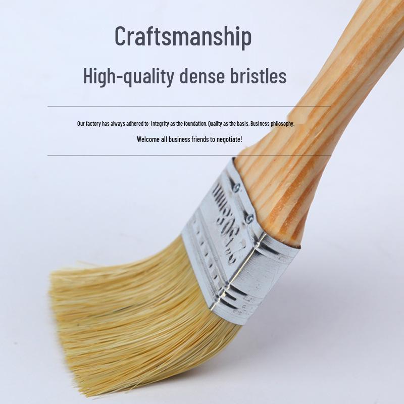 Thickened Bristle Wooden Handle Paint & BBQ Brush - Sizes 1" to 8