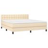 3140398 vidaXL Divan Bed with Mattress Cream 180x200 Cm Fabric
