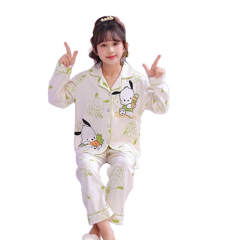 Children's Long Sleeve Cartoon Pajama Set - Spring/Autumn Home Wear for Girls