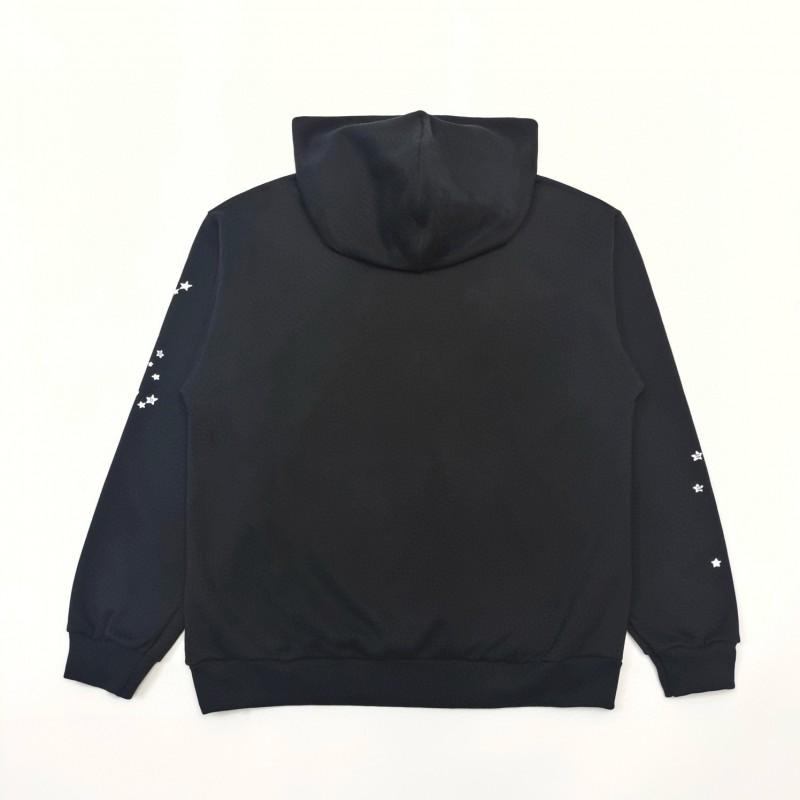 Felpa con cappuccio Sp5der FW23 Unisex Streetwear Blu Rete TC Pullover casual Inverno