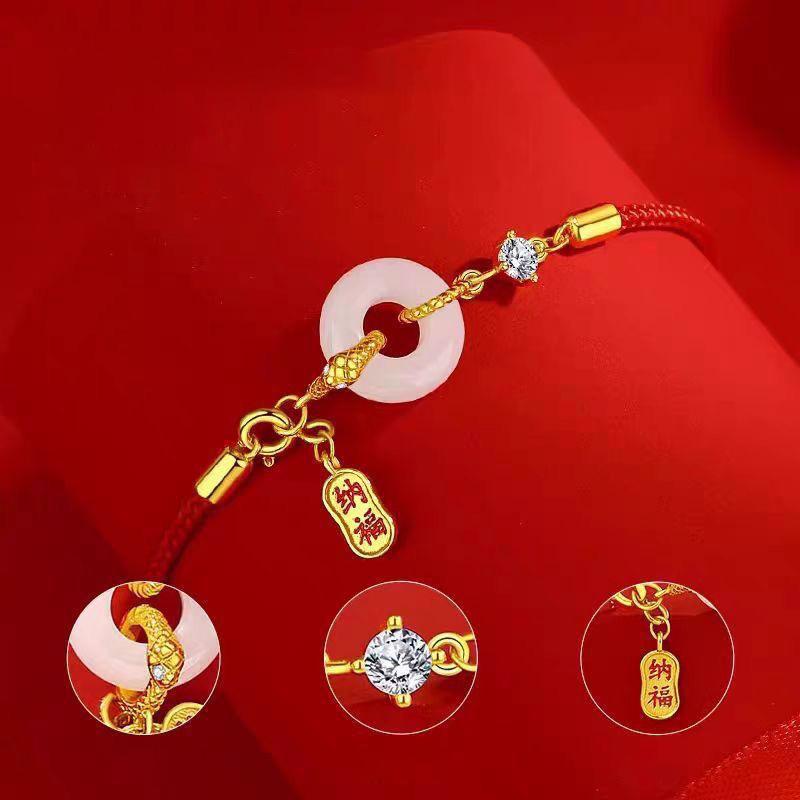 

Браслет с подвеской в виде змеи из красной веревки на удачу для женщин, браслеты плетеные по году змеи по китайскому зодиаку, подарки на год