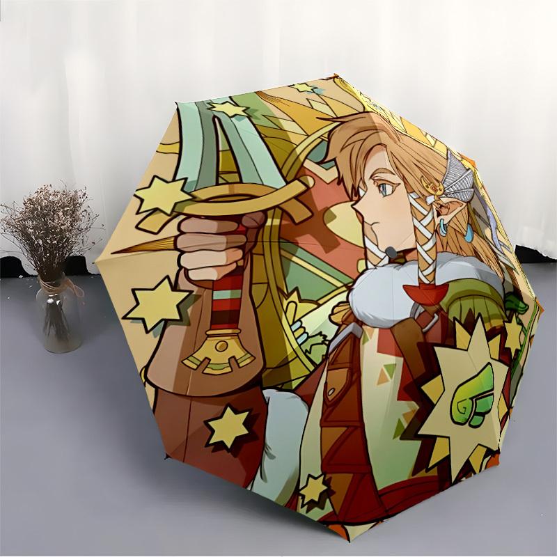 1PC The Legend of Automatic Open/close Folding Portable Umbrella  with 8-Ribs Structure for Women/Men, All-Season Use   A0901128