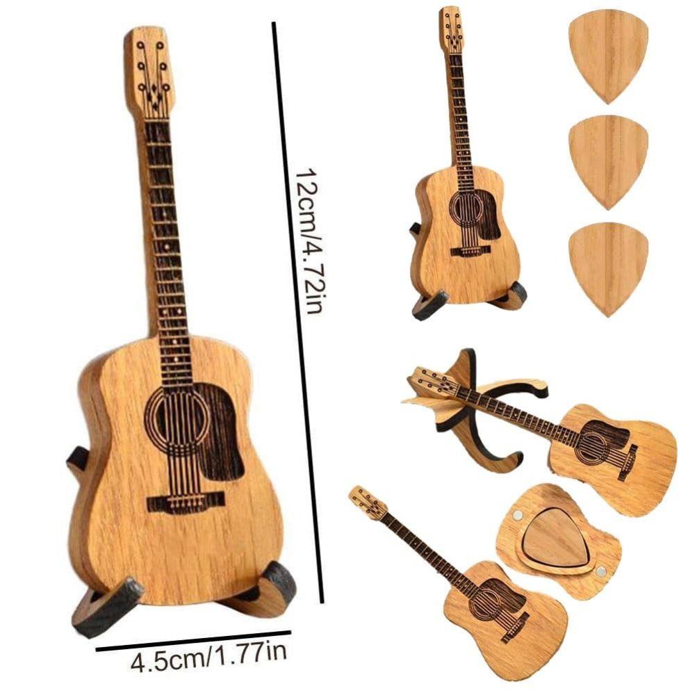 with Stand Sherum Strumbox Wooden Guitar Picks Guitar Picks Storage Container