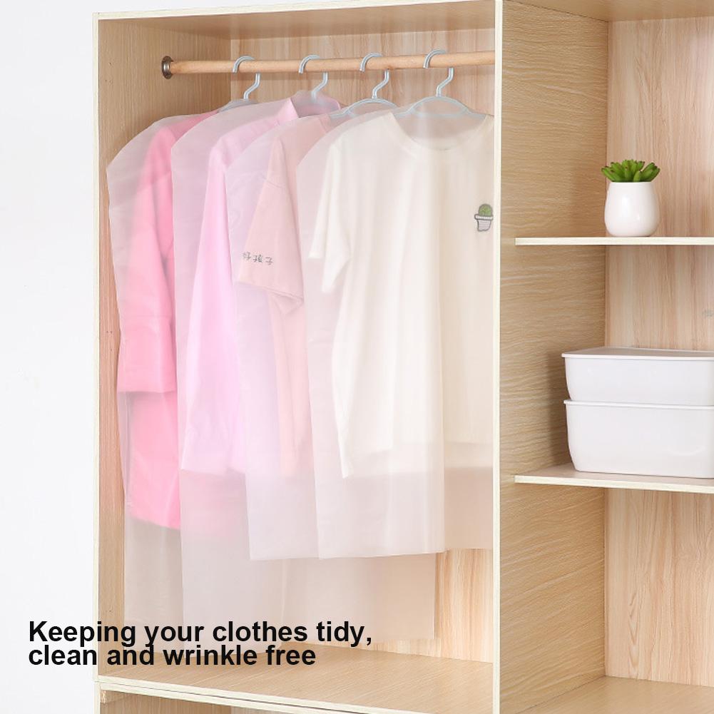 Hanging Clothes Garment Bag Translucent Suit Overcoat Clothes Dust Cover Storage Bag Clothes Dust Cover Garment Dust Cover