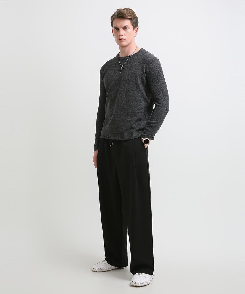 Seuteulaikeu Fine Blend Classic Crew Neck Knit (Charcoal)