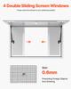Verkaufsfenster 135x84 cm, Servicefenster aus Aluminiumlegierung für Food Truck, bis zu 85 Grad aufstellbares Bedienfenster mit 4 Schiebefenstern, Markisentür,