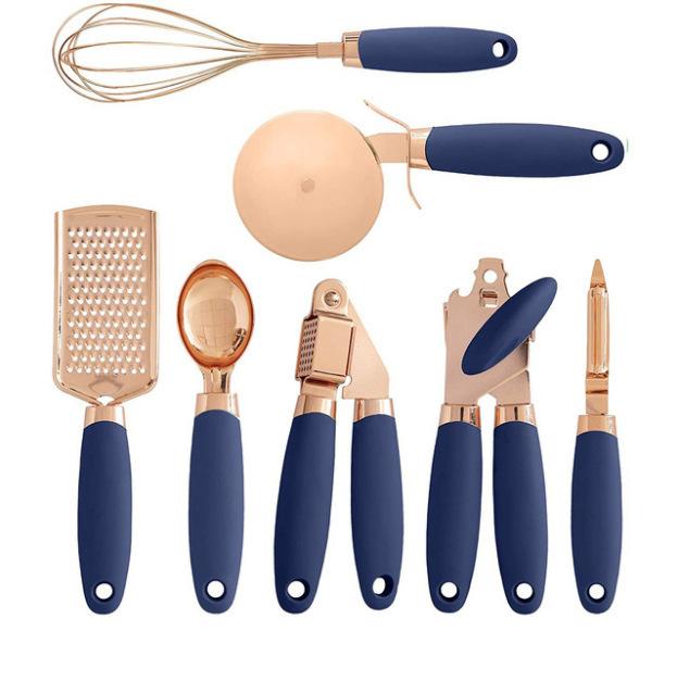 Multi-function Kitchen Gadgets 7 Piece Set Stainless Steel Silicone Kitchen Utensil