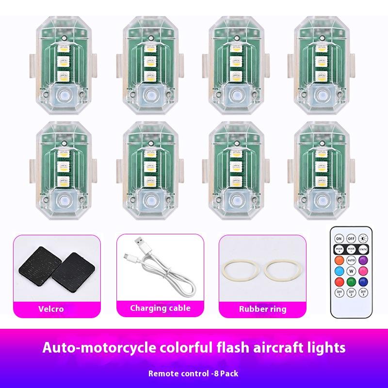 Motorcycle Anti-collision Warning Light Flashing LED Car Strobe Light Waterproof Wireless Remote Control for Cars and Motorcycle