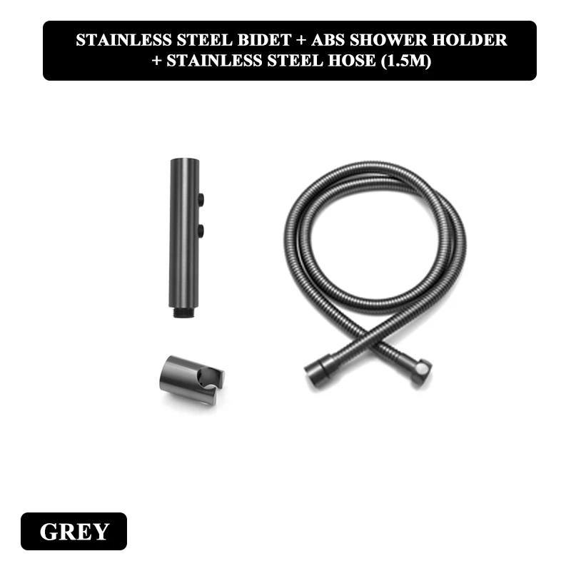 Handbrause Bidet Sprayer Set Hochdruck Dual-Modus Edelstahl Sprühpistole Dusche Selbstreinigend Badezimmerzubehör