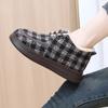 Women's Snow Plaid Autumn New Plush Inner Lining Women's Cloth Shoes Retro National Style Low Heel Fleece Shoes