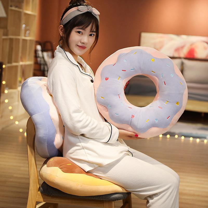 Creative Donut Throw Pillow Plush Toy Food Bagel Cushion Cushion Cake Shop Decoration Doll Doll