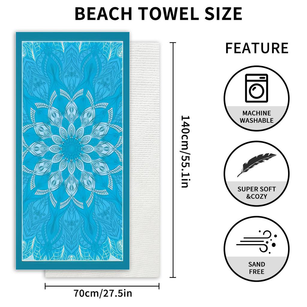 Microfiber Bath Towel Absorbent Cartoon Print Beach Towel Soft Hair Adult Towel