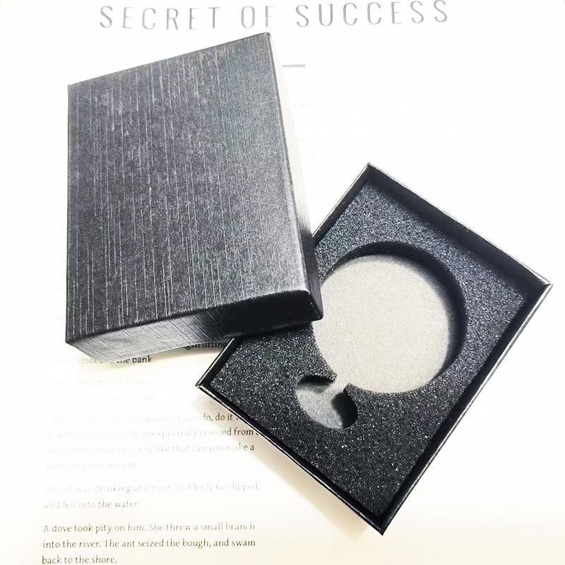 Black and Pink Square Pocket Watch Gift Box with Pillow