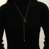 Vintage Heart-Shaped Stone Pendant Necklace for Women Fashion Adjustable Pull-Out Tassel Y-Shaped Necklace Charm Jewelry Gifts