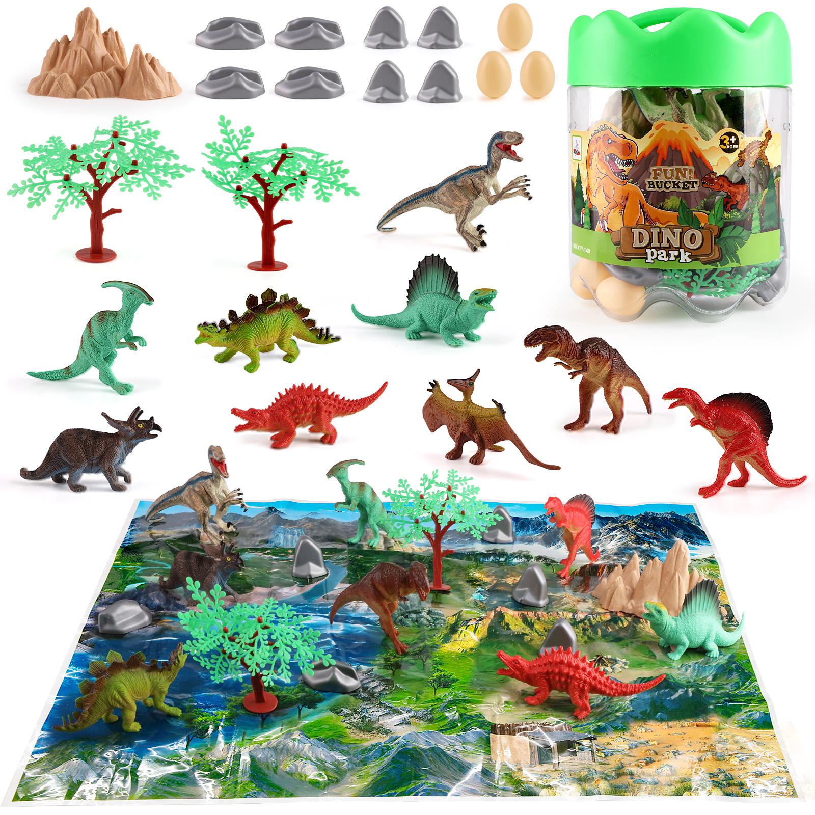 Bucket children s simulated animal model dinosaur boy and girl early education cognitive toy