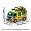 MOC Retro Camper Van Building Blocks Colorful Off-Road Adventure Vehicle Bricks Model Creative Desktop Collectible Toy