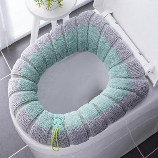 Juego de Cojín Universal para Asiento de Inodoro para Todas las Estaciones con Funda y Alfombrilla