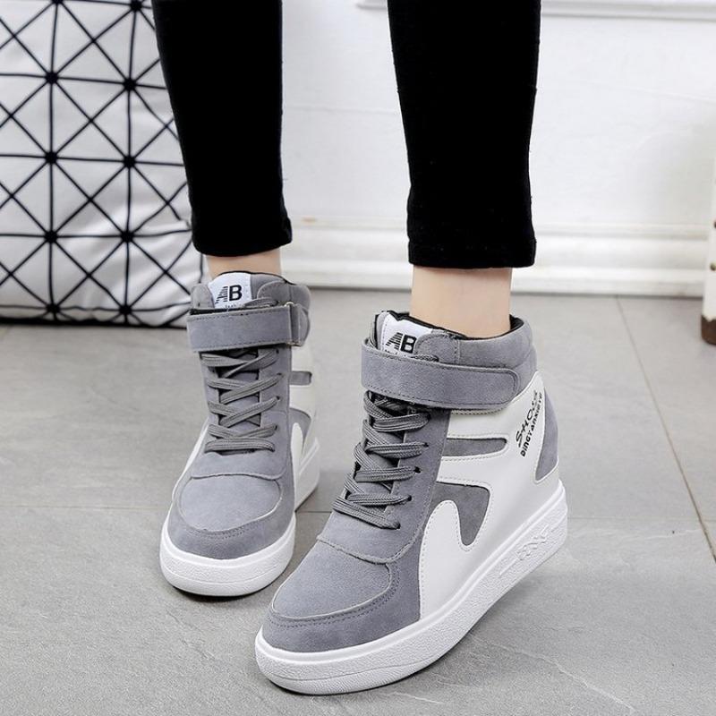 Autumn New Muffin Thick-soled Casual Single Shoes Women's Inner Height-increasing Lace-up Color Matching Round Head Women's Shoes