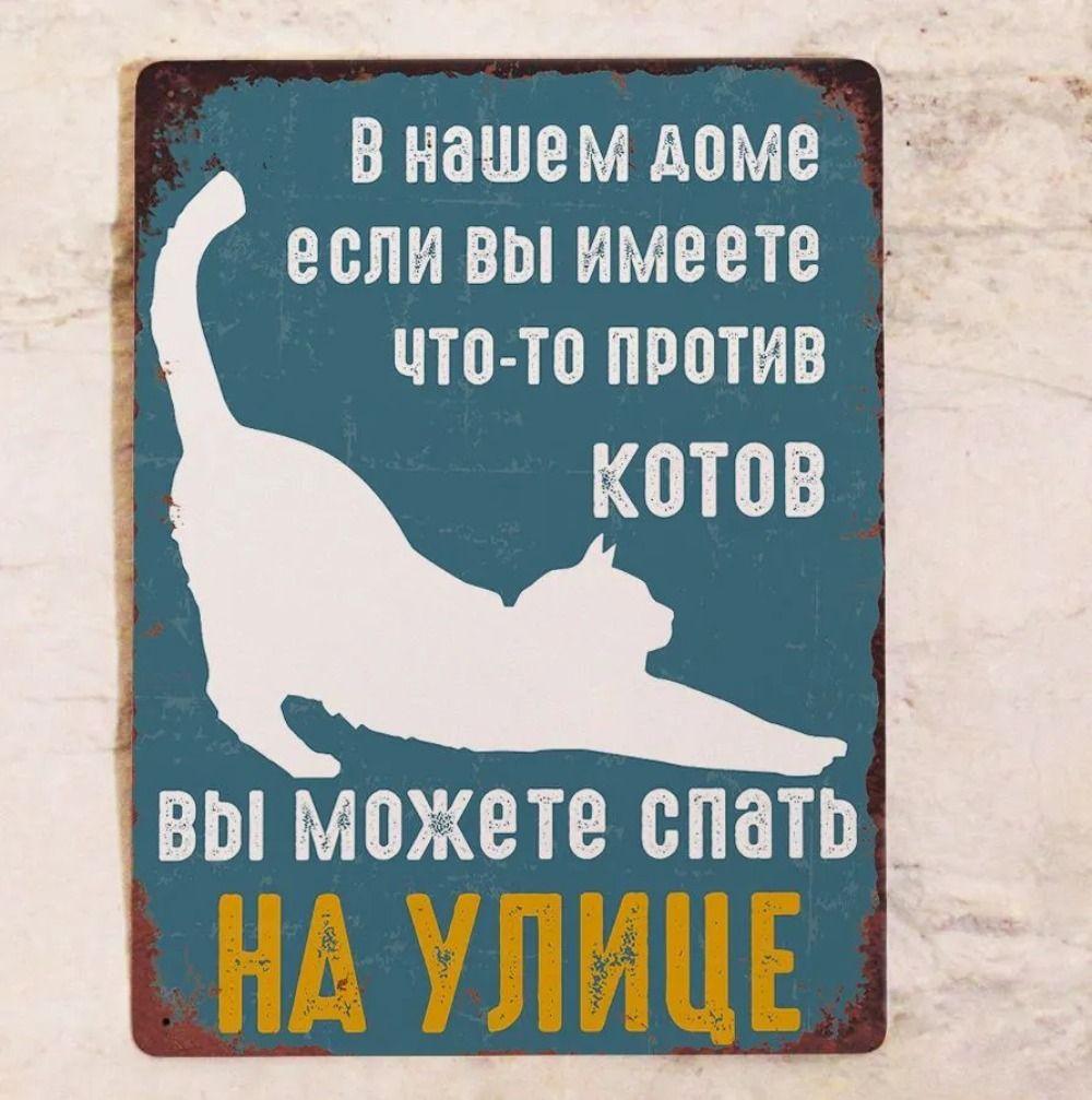 Cat Lover Metal Sign, Funny Gift for Cat Owner 20x30cm