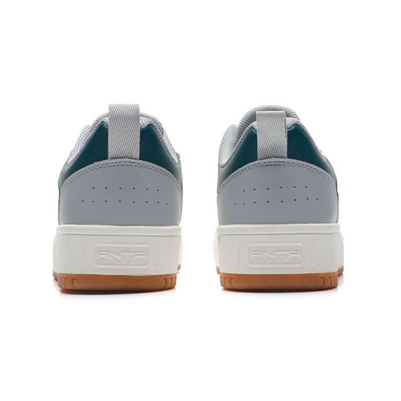 Anta Lifestyle Series men's low-top retro skate shoes white green grey, non-slip cushioned durable 912138012-7