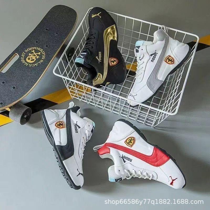 Herrenschuhe Herbst Herren- und Damen-Paarschuhe Mode Casual Atmungsaktiv Weiche Sohle Lederoberfläche Erhöhend Dad Shoes