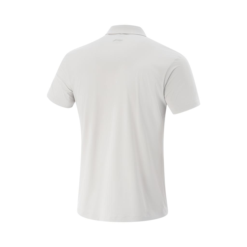 Li Ning Minimalist Versatile Letter Comfortable Casual Sports Polo Shirt Men Tops Static-Grey APLV171-5