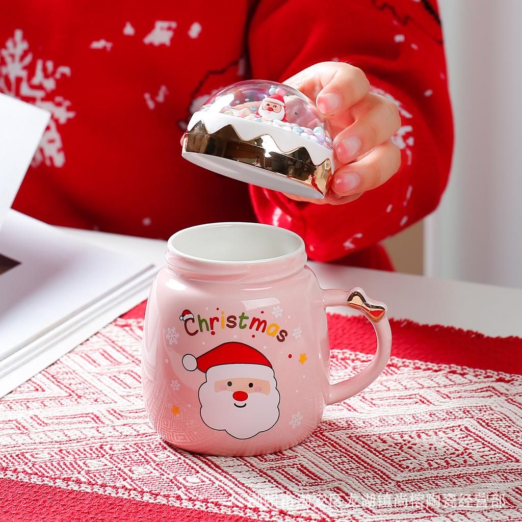 Creative Christmas Ceramic Cup Cute Santa Mug Household Water Cup Gift Cup