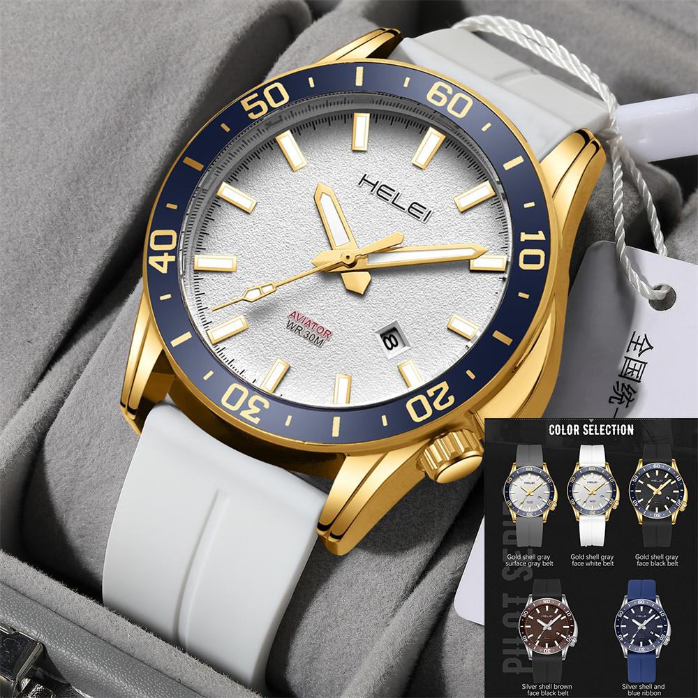 HELEI Men Watch Top Brand Luxury Military Army Waterproof Sport Male Clock Auto Date Quartz Business Original Wristwatch 9005AJ