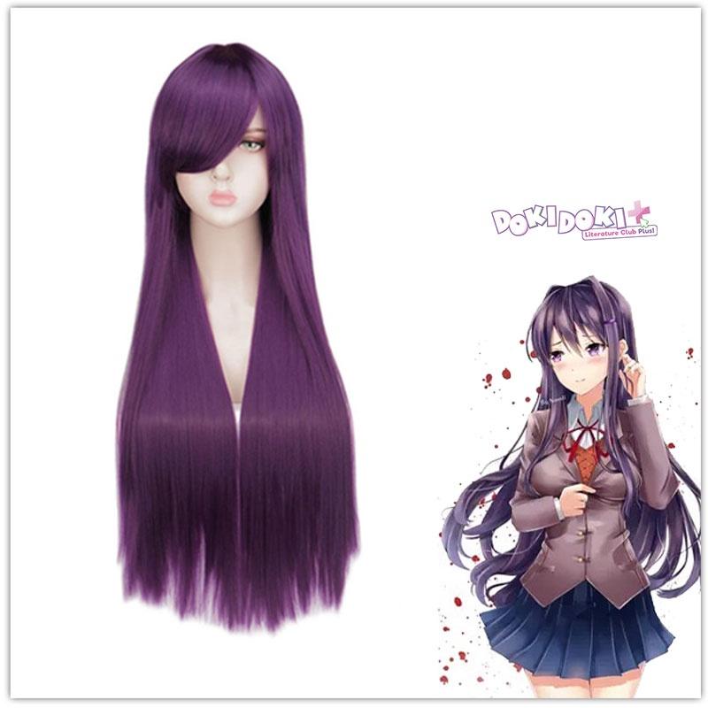 Long Synthetic Wig For Cosplay Anime Doki Doki Literature Club Yuri