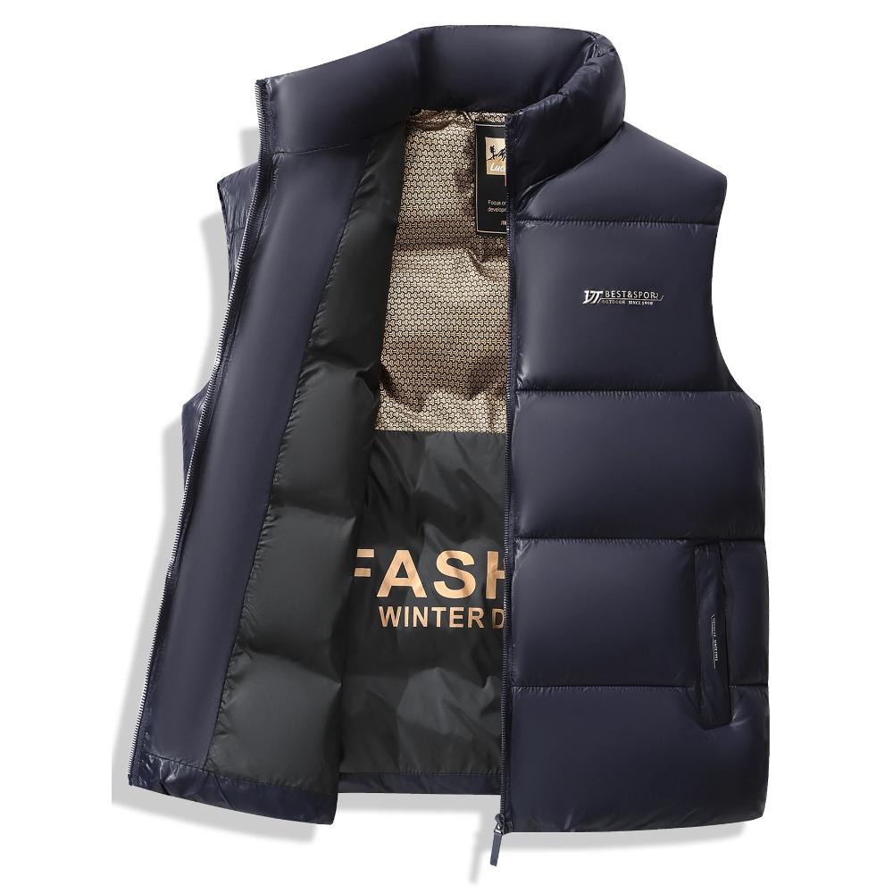 New Men's Cotton Vest, Warm and Thick Sleeveless Cotton Vest, Casual Sports Outdoor Men's Clothing, Shoulder Cutting