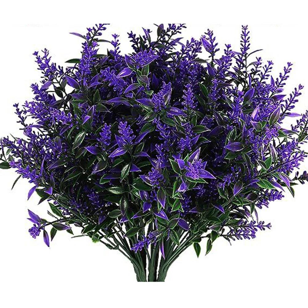 8 Bundles of Lifelike Artificial Flowers for Outdoor Home Garden Decor Vibrant Faux Plants for Patios and Walkways