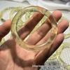 Women's Fashion Natural Citrine Bracelet - Wide Lemon Color, Transparent with Rainbow Effect.