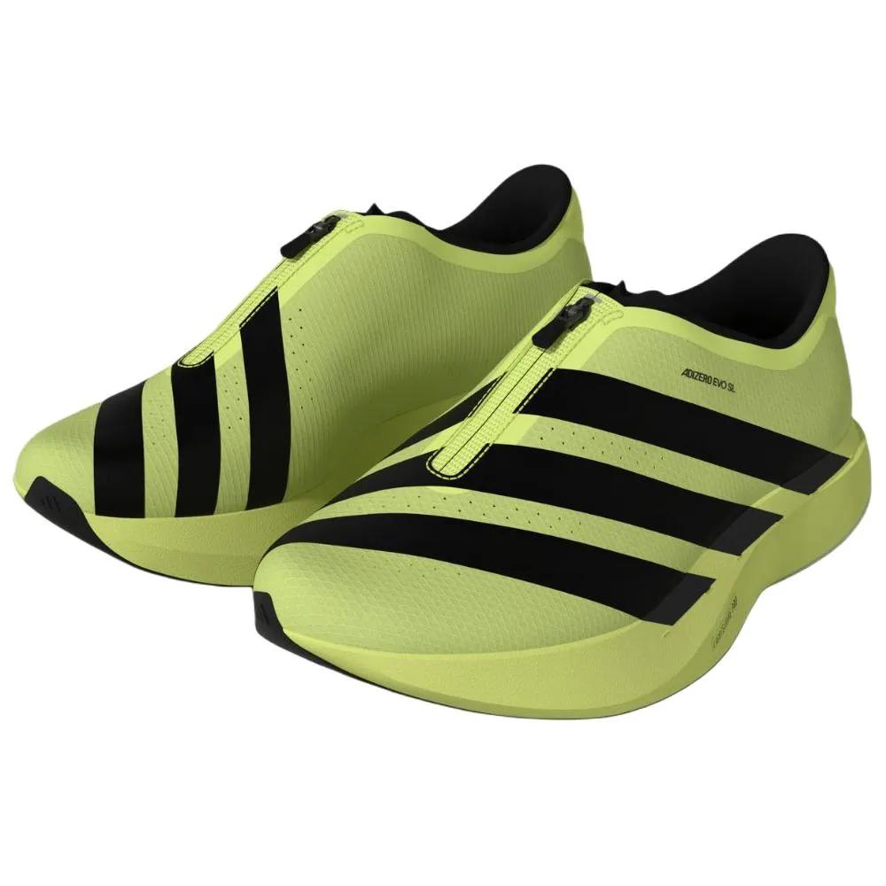 adidas Adizero Evo SL Zip 'Volt' (Unisex) Frozen Lemon / Core Black / Iron Metallic Running Shoes KI7910