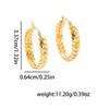 Titanium Steel Wheat Ear Earrings - Light Luxury, High-End Feel, Colorfast Niche Hoops, In Stock.