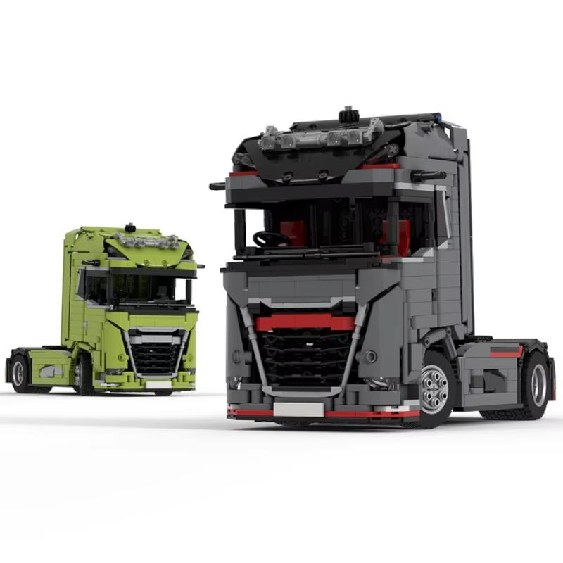 Building Block MOC-178876-184207 Semi-trailer Truck Front Splicing Model Children Boys Puzzle Education Birthday Christmas Gift