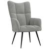 Vidaxl Armchair with Footstool, Light Gray, Upholstered In Velvet