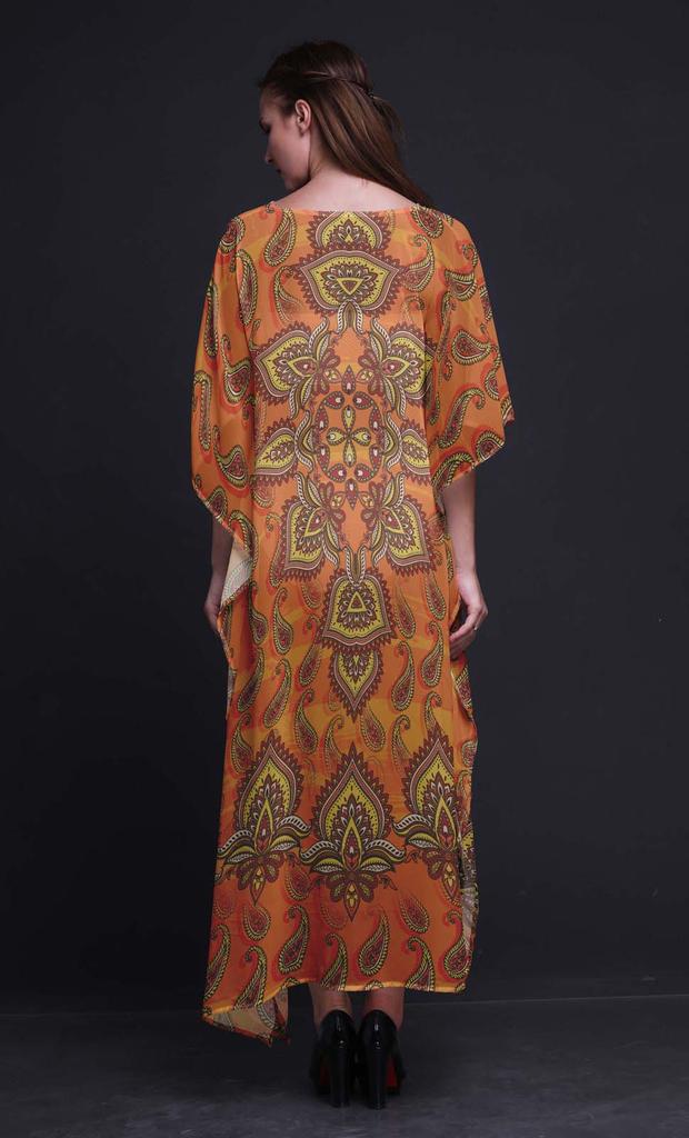 Phagun Floral & Paisley Ladies Plus Size Kaftan Summer Wear Beach Coverup Kimono
