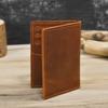 Men'S Leather Short Change Bag Crazy Horse Leather Vertical Wallet Retro Wallet Men'S Multi-Card Wallet Douyin
