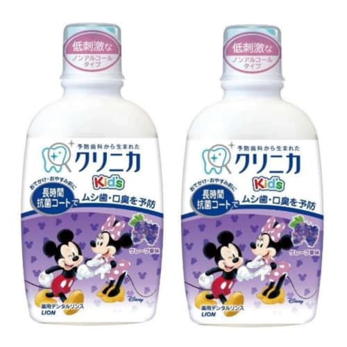 Bulk Purchase: Clinica Kid's Dental Rinse, Fresh Grape, 250ml X 2-Pack, for Dental Care, Cavity Prevention, and Bedtime