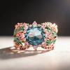 Huitan Delicate Flower Ring for Women Engagement Accessories with Brilliant Cubic Zirconia Exquisite Wedding Jewelry Gift