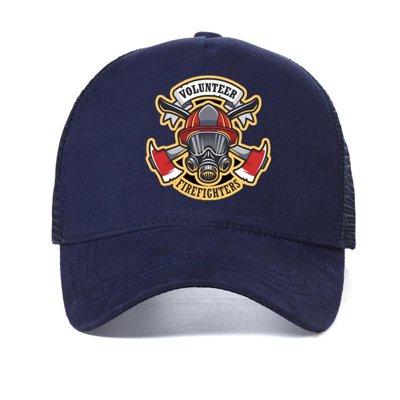 Firefighter Volunteer Baseball Cap Mans Fire Rescue Cool Fashion Summer Cool Mesh Breathable Trucker hat