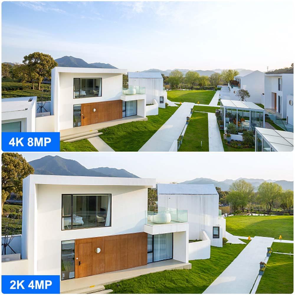 4K 8MP Dual Lens Solar Outdoor WiFi Surveillance Cameras PIR Human Detection Security Protection PTZ CCTV Camera